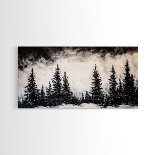 Canvas print of a forest silhouette with a textured background