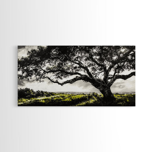 Oak Tree Meadow | Framed Canvas Print