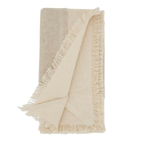 Double-Layer Fringe Cotton Blend Cloth Napkins 20" W X 20" L, Set of 4