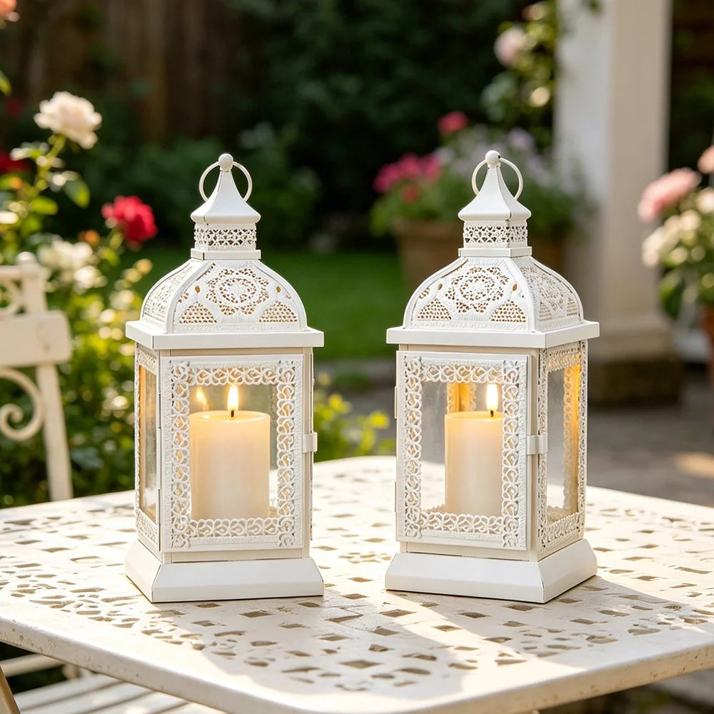 19-Inch Cream Hanging and Tabletop Lantern