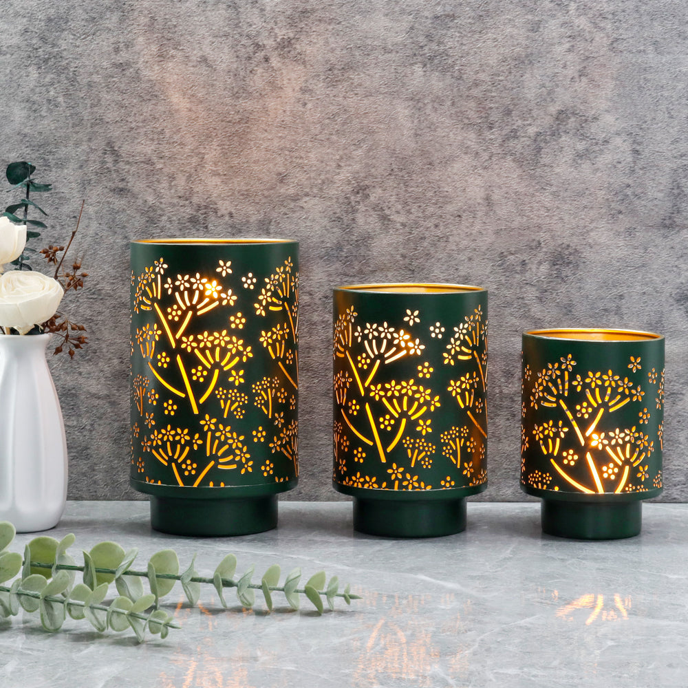 7.5"H Bronze Hurricane Pillar Candleholders-4