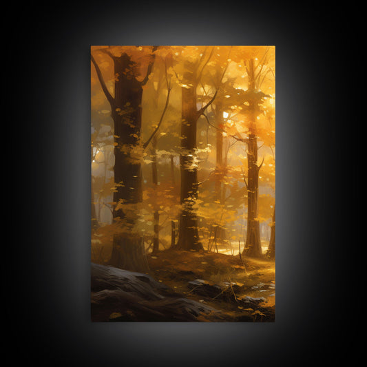 3 Panel Golden Hour Forest | Framed Canvas Print