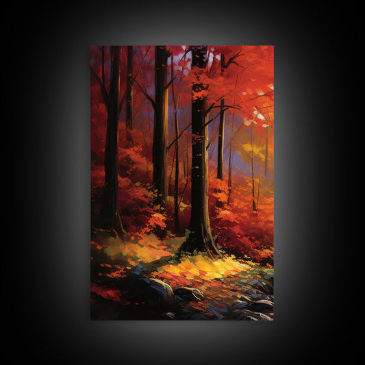 3 Panel Watercolor Autumn Quiet | Framed Canvas Print