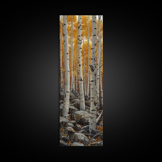 Birch Tree Forest | Framed Canvas Print