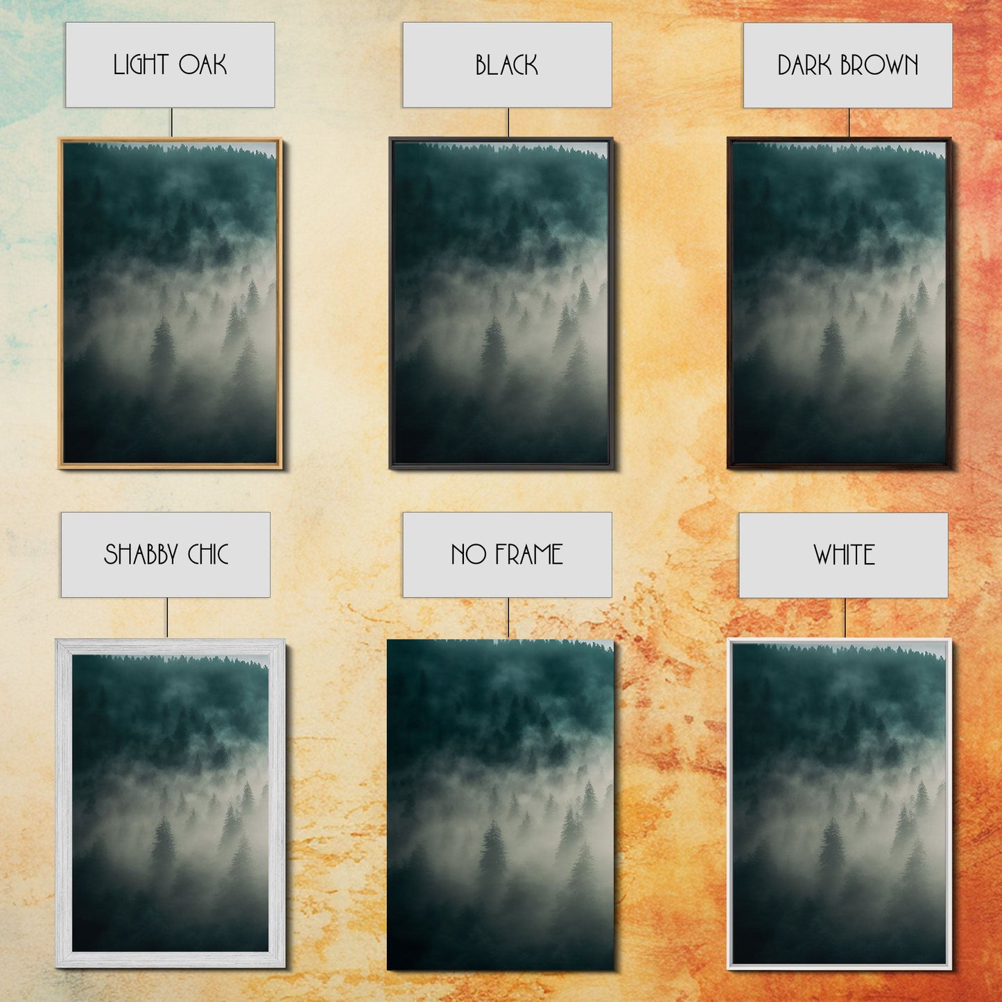 3 Panel Misty Forest Fog | Framed Canvas Print