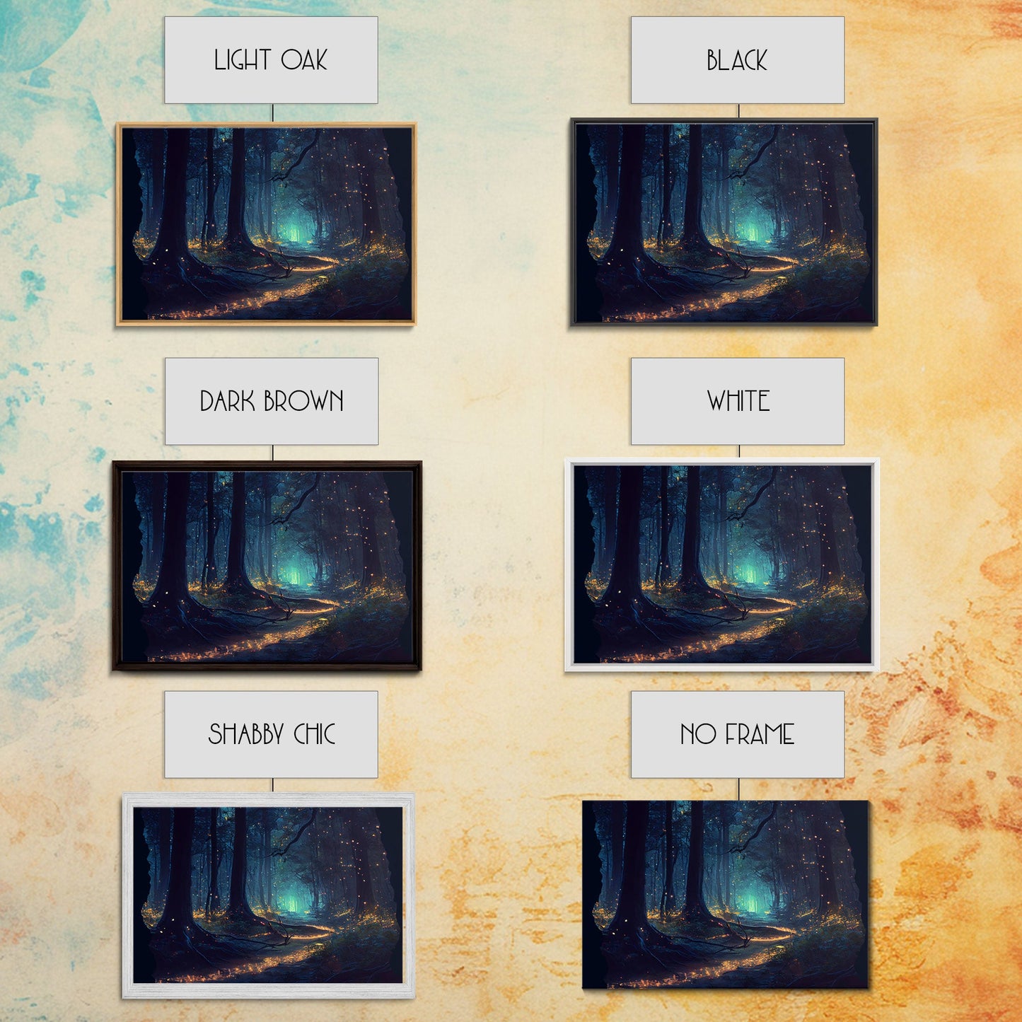 Enchanted Firefly Forest | Framed Canvas Print