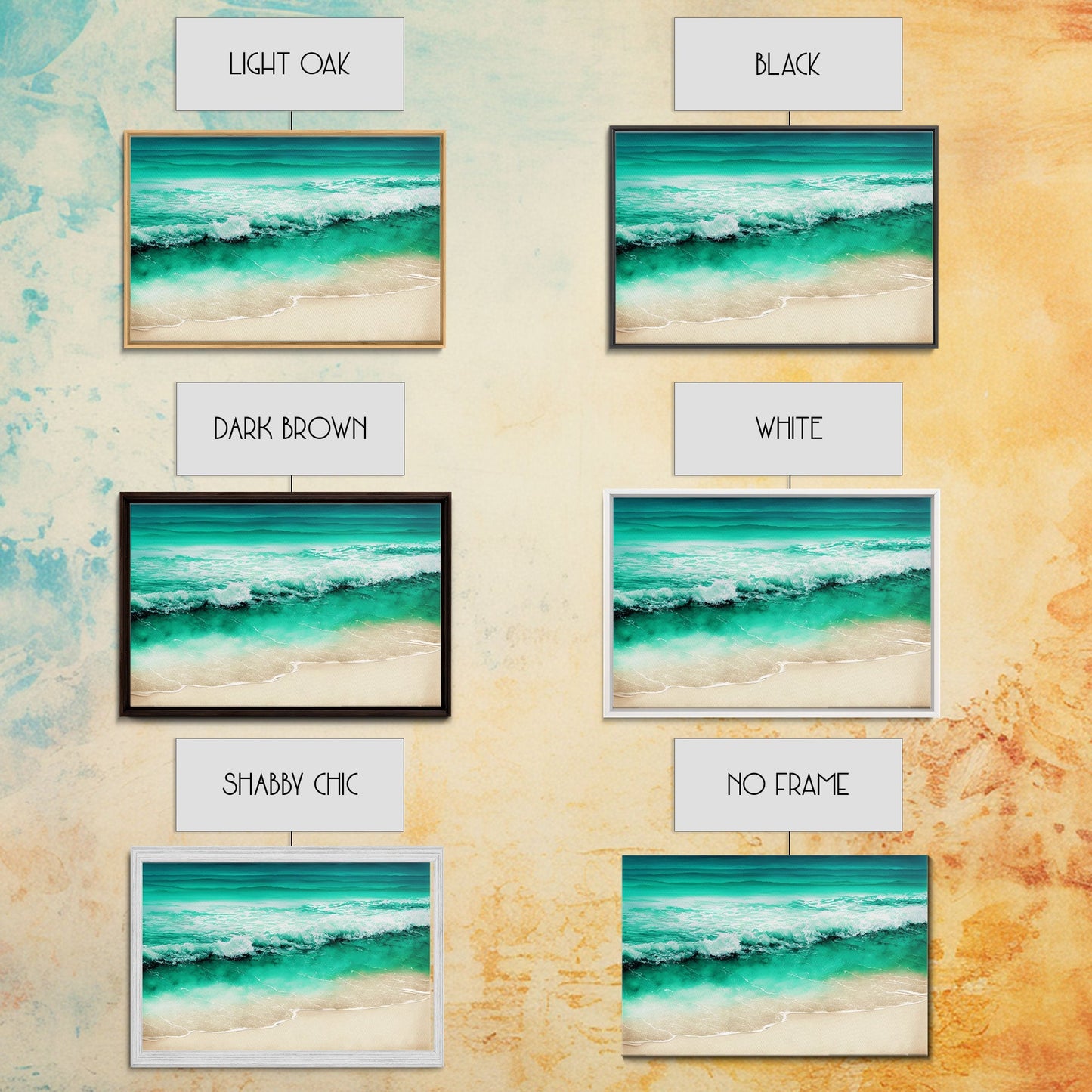 Emerald Green Waves Breaking | Framed Canvas Print