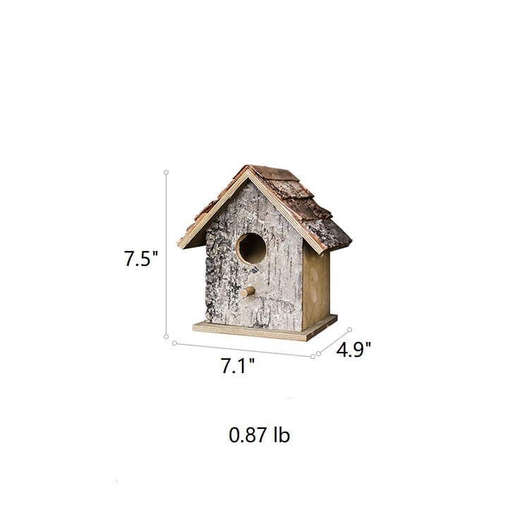 Birch Wood Decorative Birdhouse
