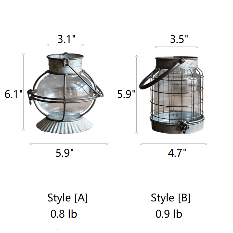Glass and Metal Candle Holder, Two Styles