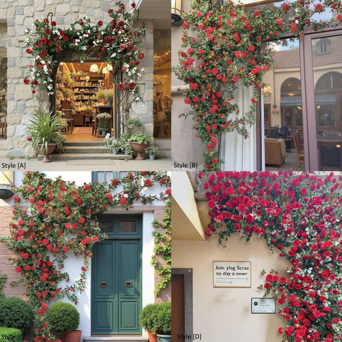 Artificial Rose Climbing Garland Set for Walls
