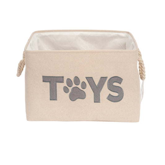 Country Living Foldable Fabric Dog Toy Storage Bin containers with nature-inspired artwork - product view 2