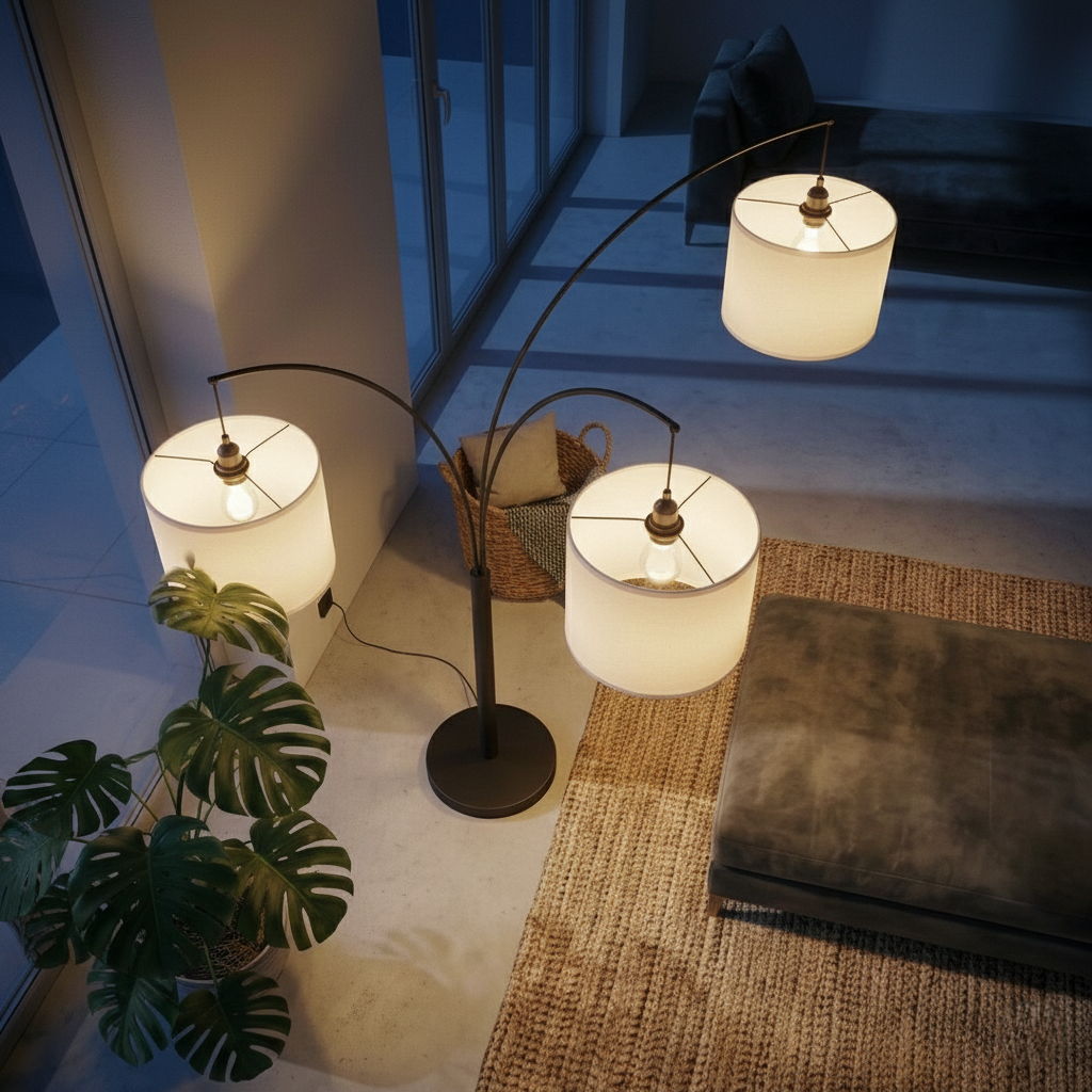 3 Arm Arc Oil-Rubbed Bronze Floor Lamp