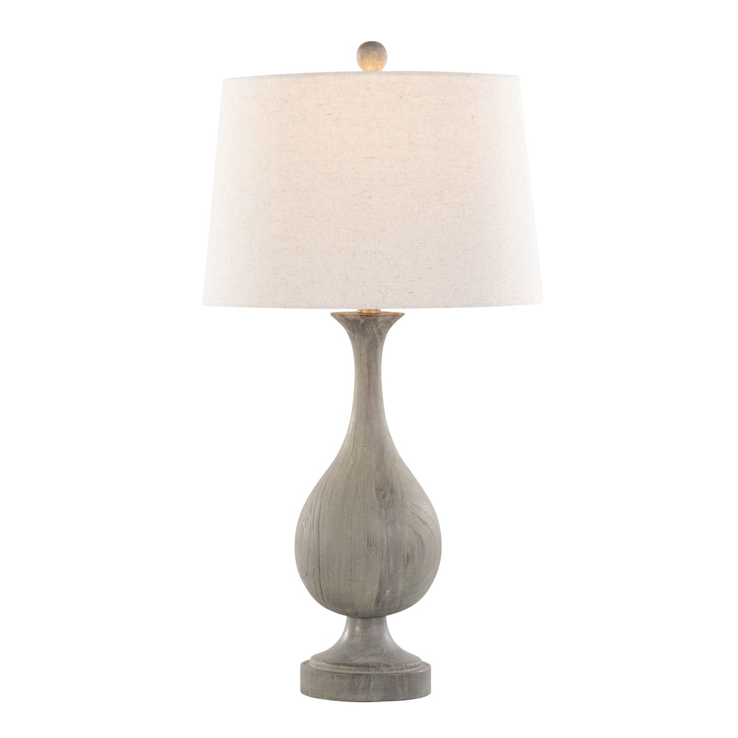 Gray or Dark Gray Rustic Farmhouse Faux Wood Table Lamps - Set of 2