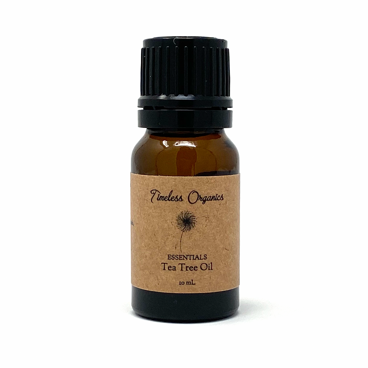 Bottle of Tea Tree Oil by Timeless Organics on a white background