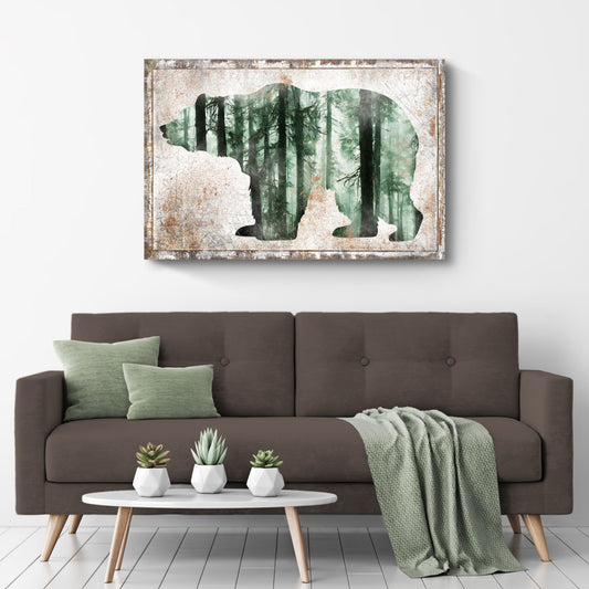 Animals Forest Bear Birch Canvas wall art with nature-inspired artwork - product view 2