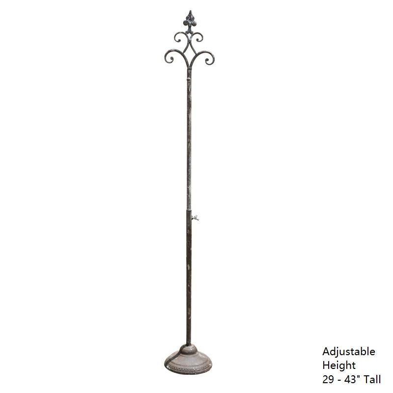 Adjustable Metal Hanging Plant Stand with Single Hook