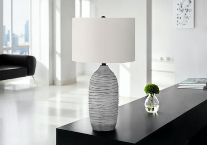Gray Textured Resin Table Lamp