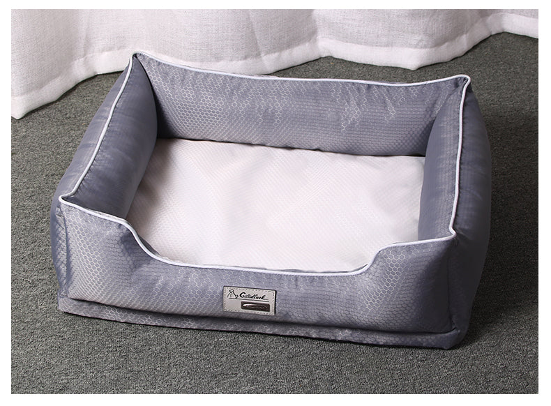 Cozy Bolster Dog Bed with Removable Cushion uncategorized / needs cleanup with nature-inspired artwork - product view 5