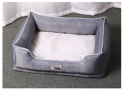 Cozy Bolster Dog Bed with Removable Cushion uncategorized / needs cleanup with nature-inspired artwork - product view 5