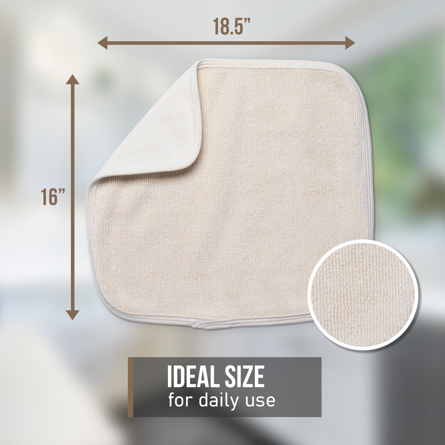Cook & Clean Bundle 100% Cotton Dish Drying Mat 16" X 18.5", (2) 100% uncategorized / needs cleanup with nature-inspired artwork - product view 3