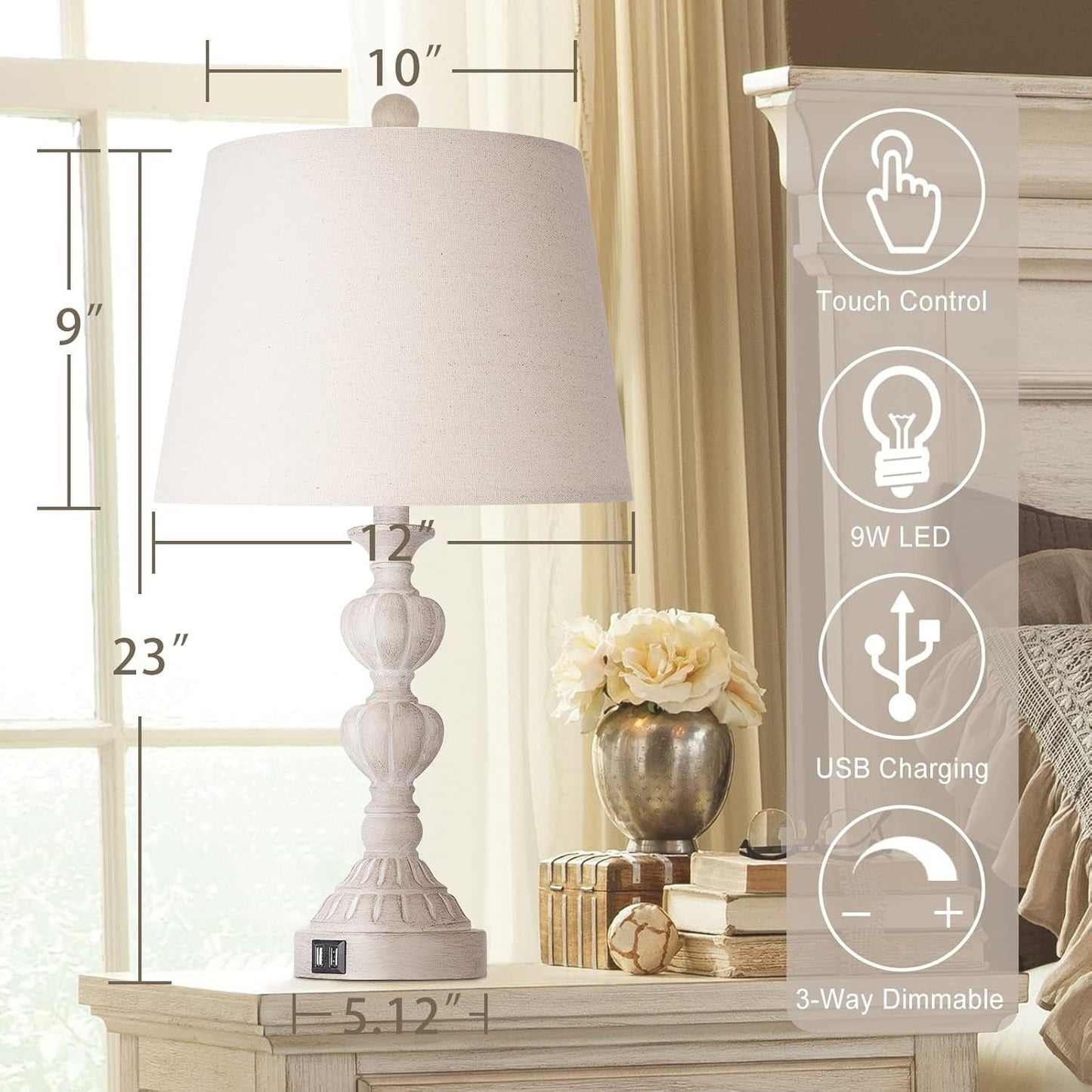 Farmhouse Table Lamps - Set of 2