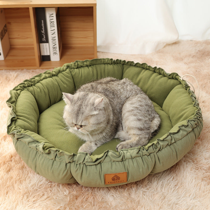 Cat Beds for Indoor Cats Cute Cat Beds with Versatile Dual uncategorized / needs cleanup with nature-inspired artwork - product view 5