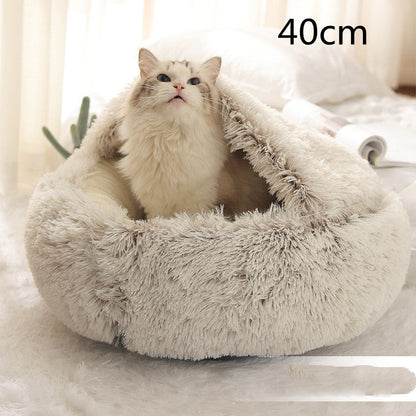 2 in 1 Dog and Cat Bed Pet Winter Bed Round Plush Warm Bed House Soft uncategorized / needs cleanup with nature-inspired artwork - product view 74