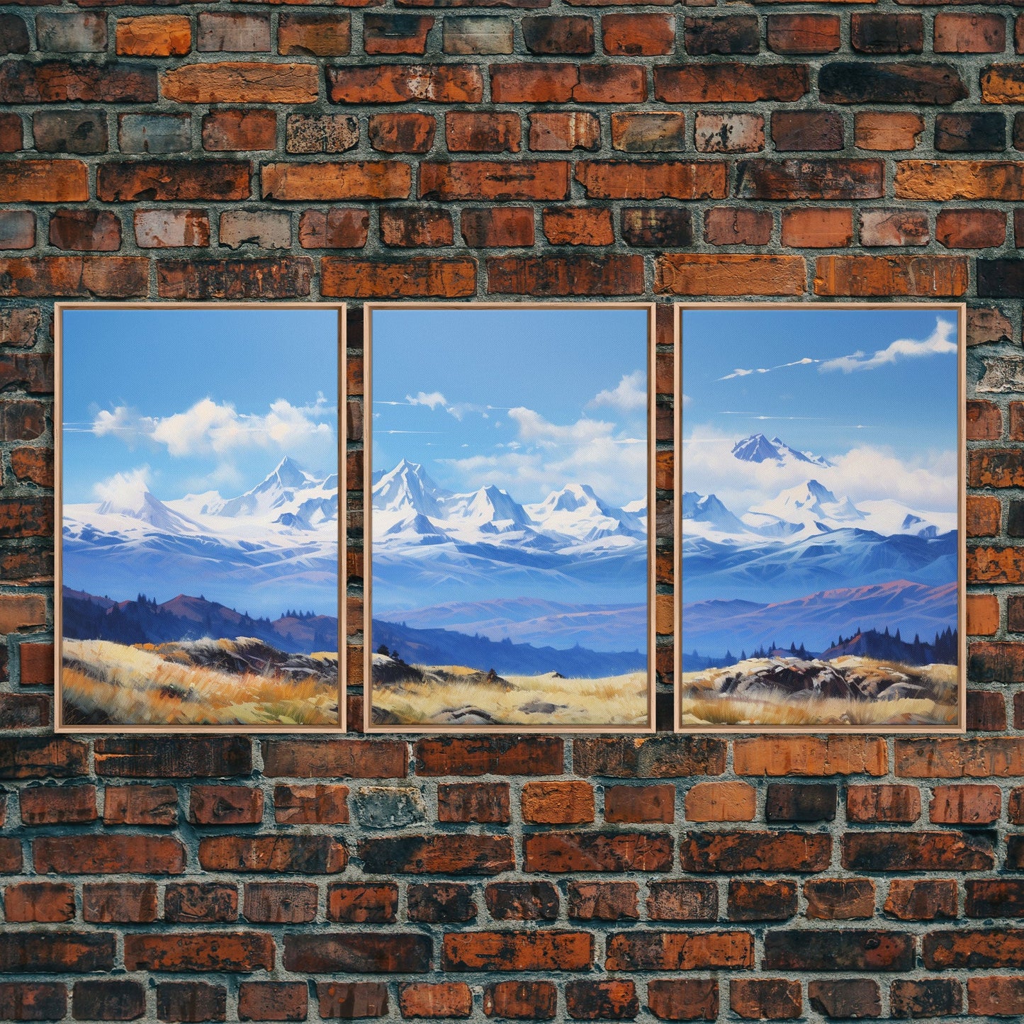 3 Panel Rocky Mountains | Framed Canvas Print