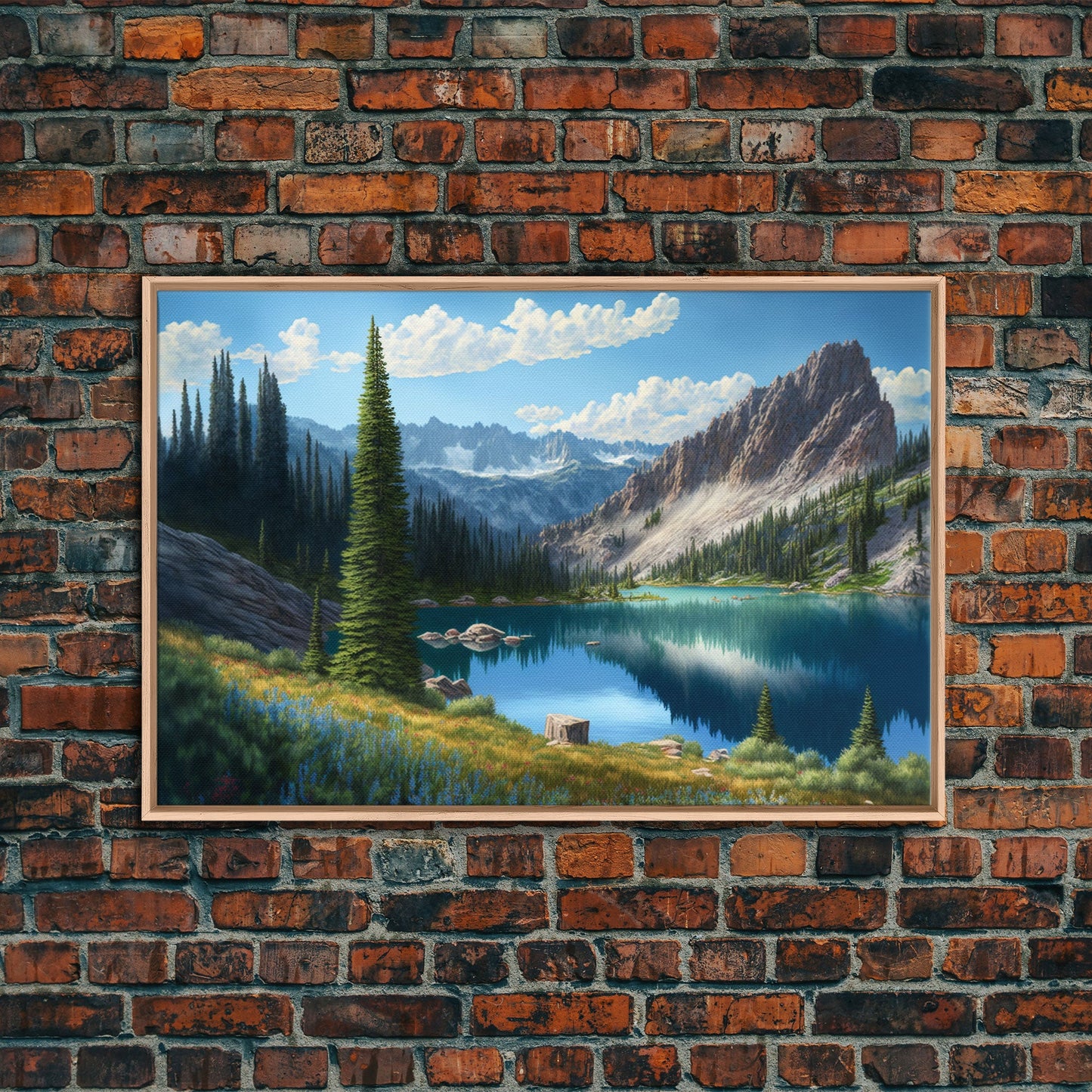 Pine Tree Lake | Framed Canvas Print