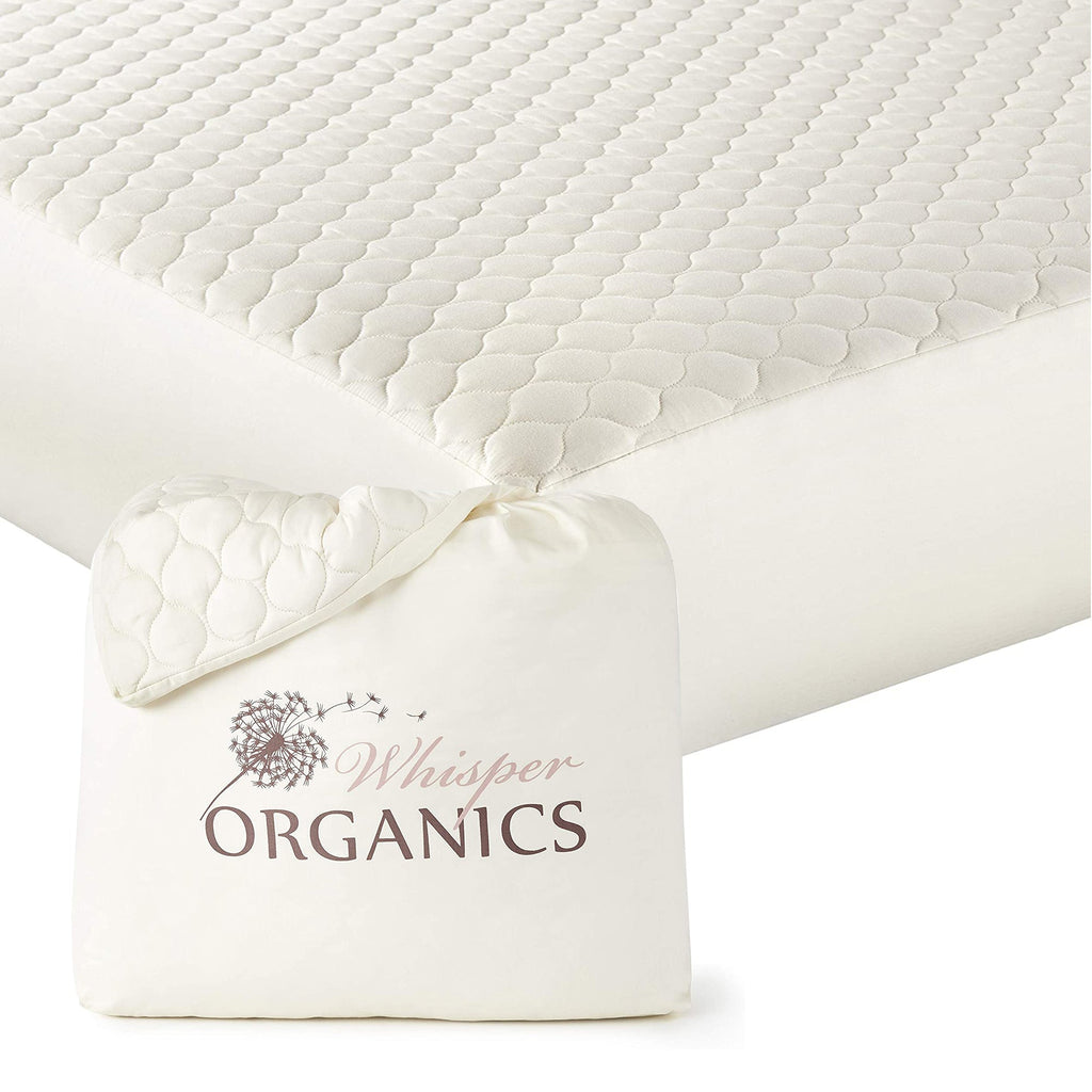 Organic Cotton Quilted Mattress Pad Protector mattress pad with nature-inspired artwork