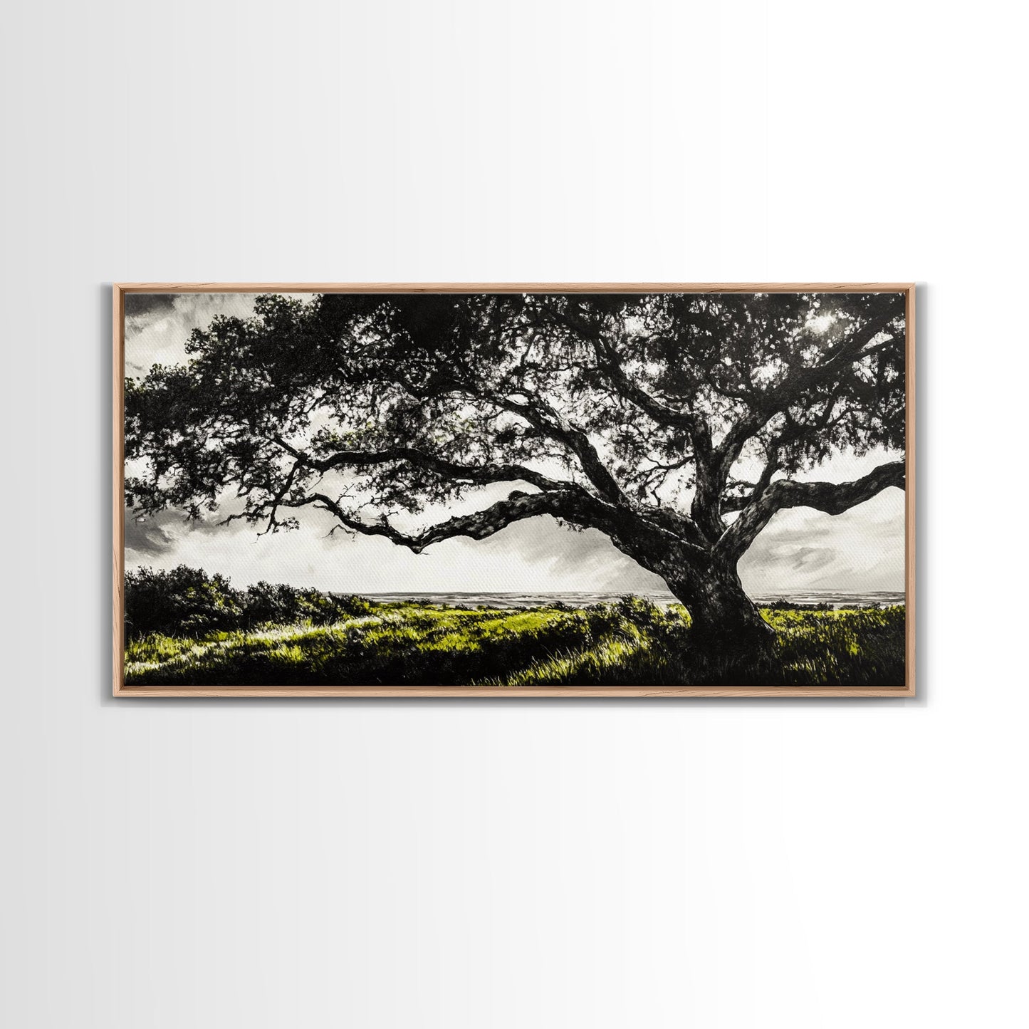 Oak Tree Meadow | Framed Canvas Print
