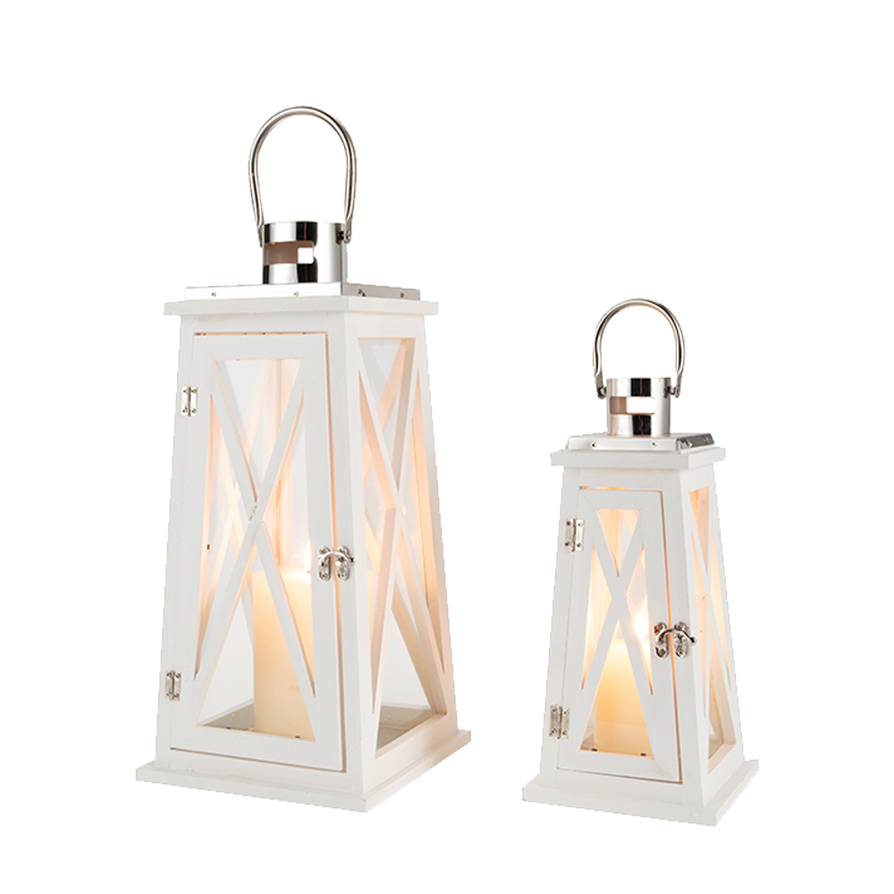 15.5''&22'' H Metal Decorative Candle Holders Rustic Hanging decorative candle lanterns with nature-inspired artwork - product view 2