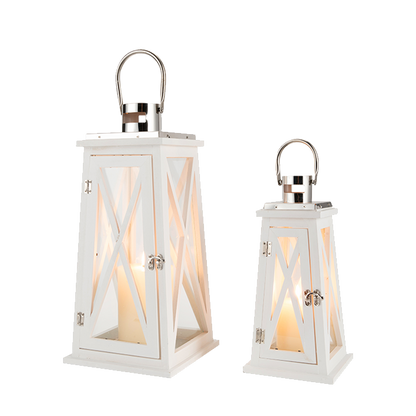 15.5''&22'' H Metal Decorative Candle Holders Rustic Hanging decorative candle lanterns with nature-inspired artwork - product view 2