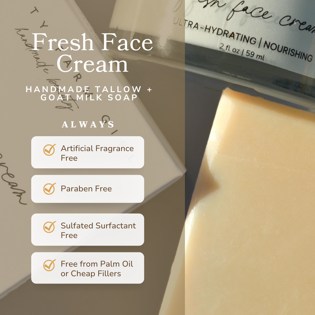 Fresh Face Cream Facial Bar bar soap with nature-inspired artwork - product view 3
