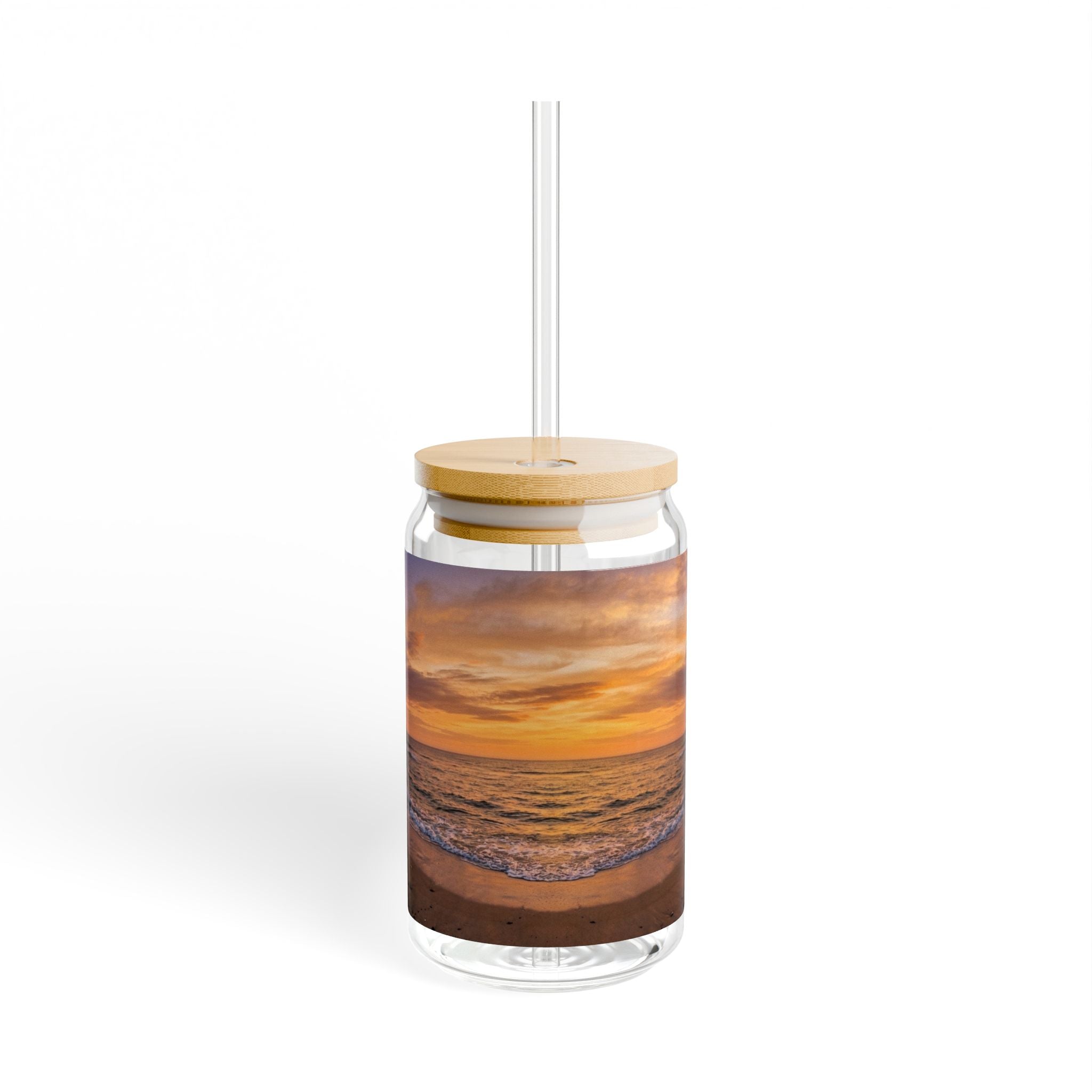 Sunset Beach Scene travel mug/tumbler with nature-inspired artwork