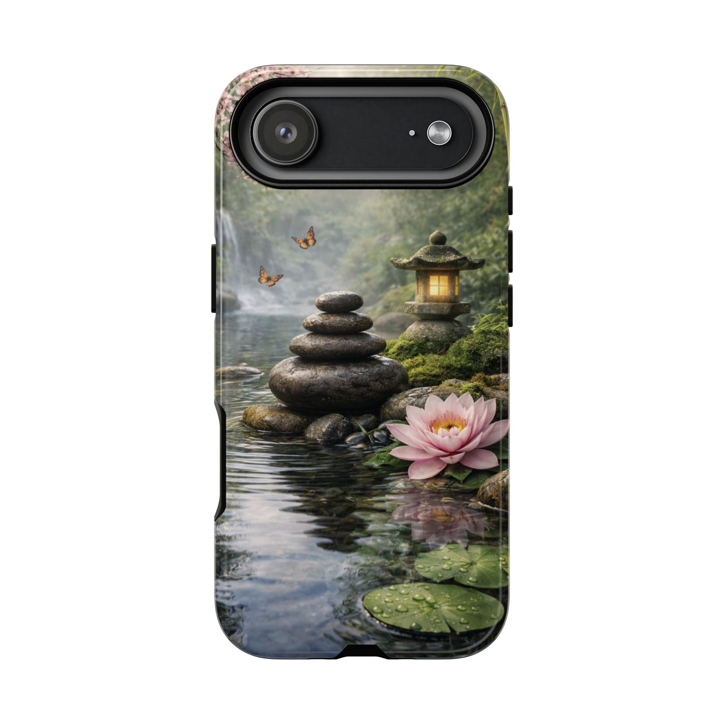 Still Waters Lotus Phone Case — Zen Garden, Calm Waters & Balanced Stones Design