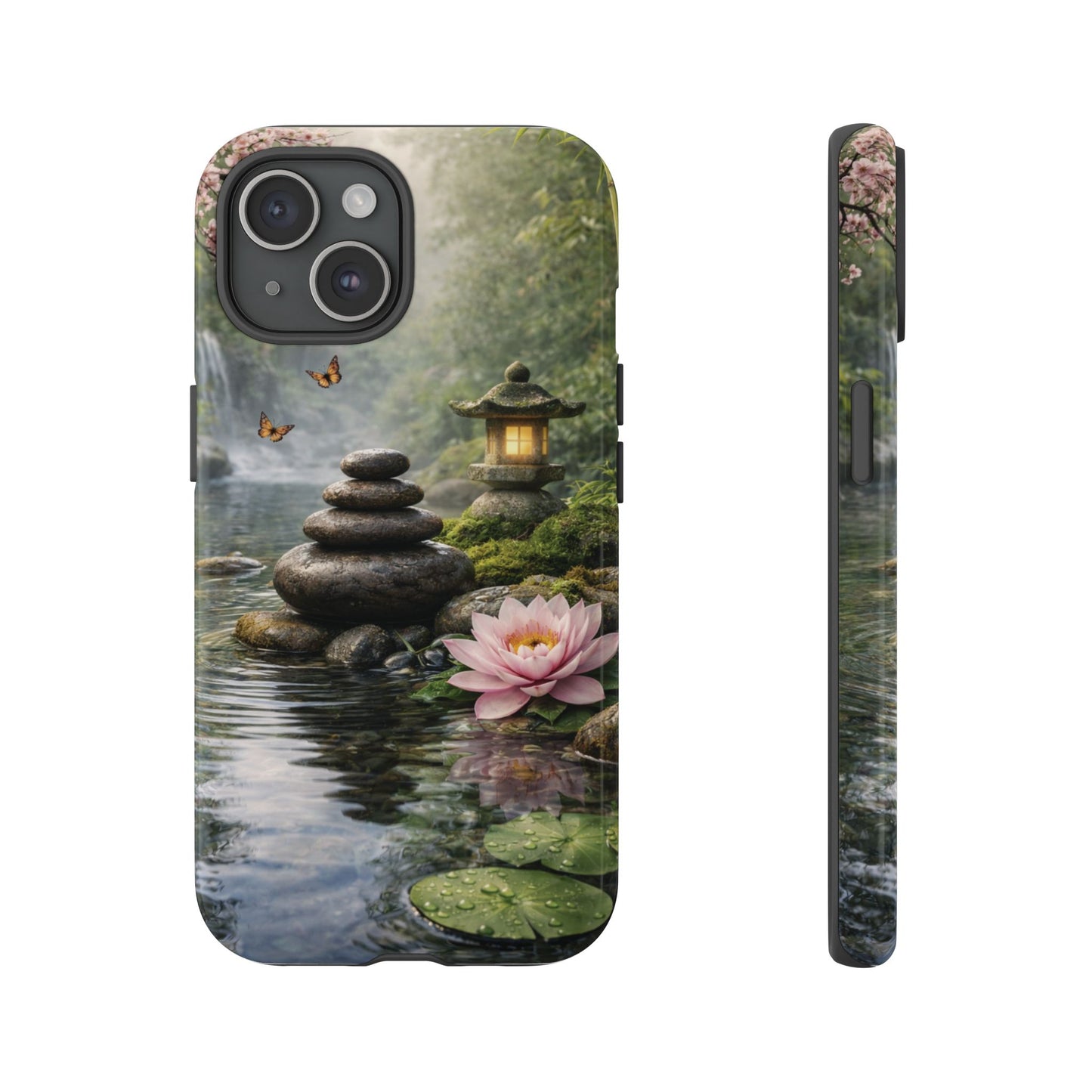 Still Waters Lotus Phone Case — Zen Garden, Calm Waters & Balanced Stones Design