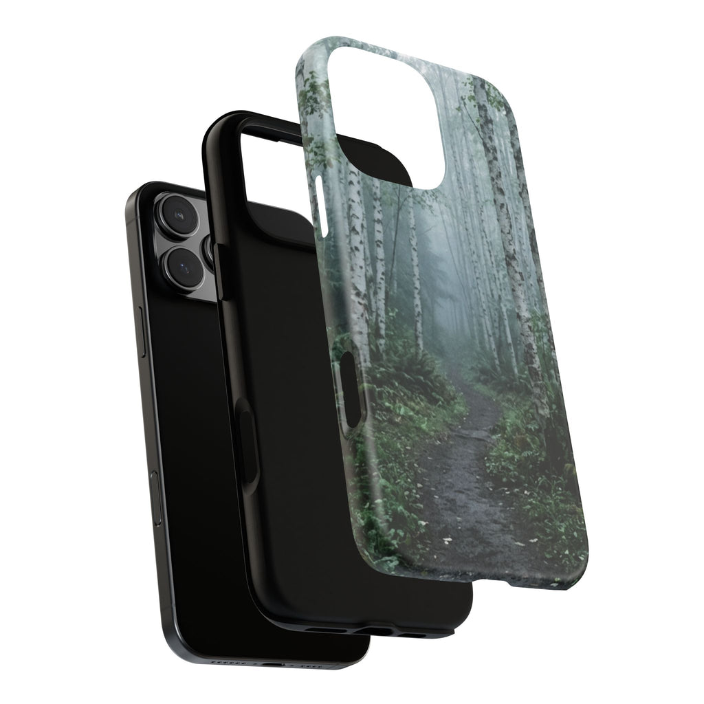 Twilight Birch Tree Path Phone Case