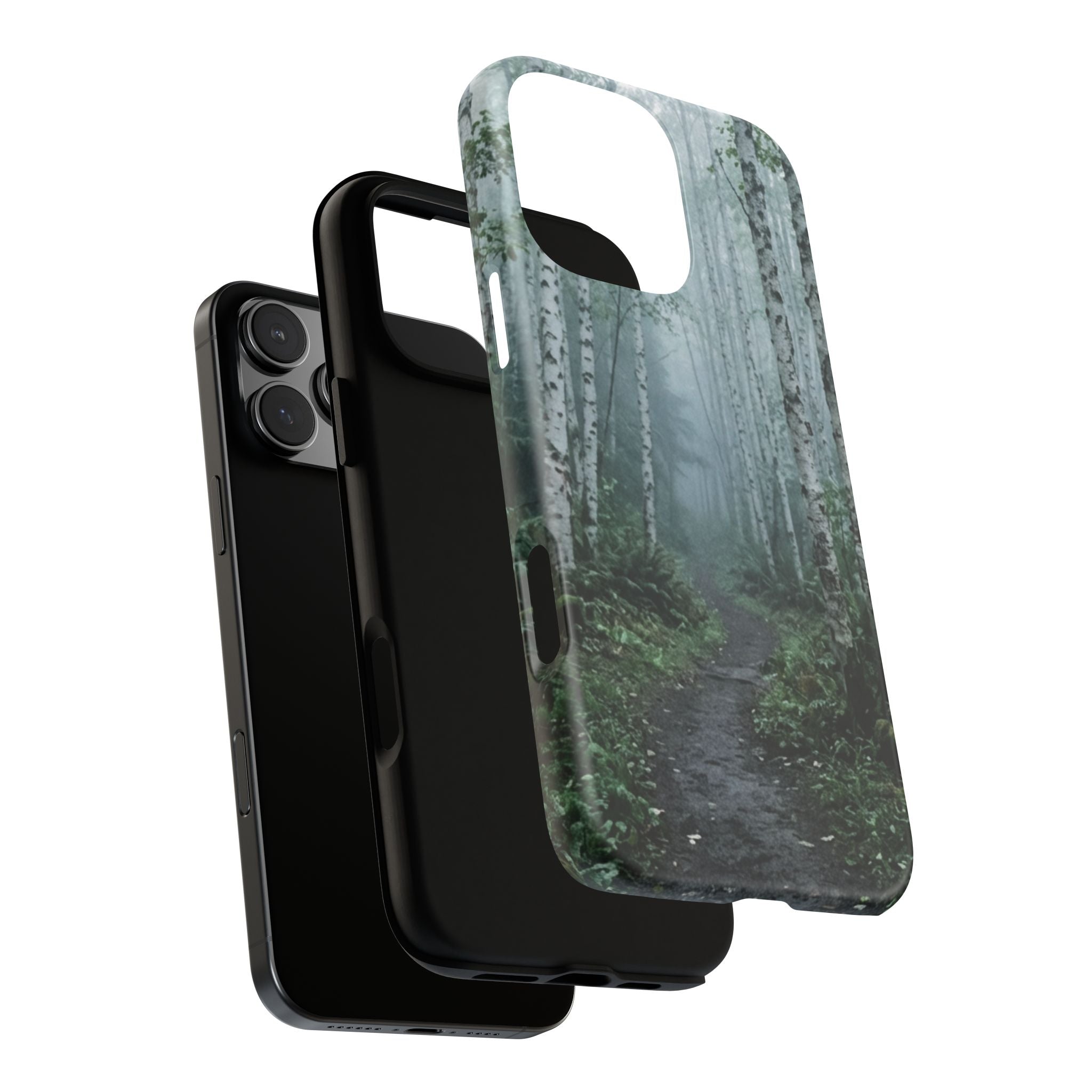 Twilight Birch Tree Path Phone Case