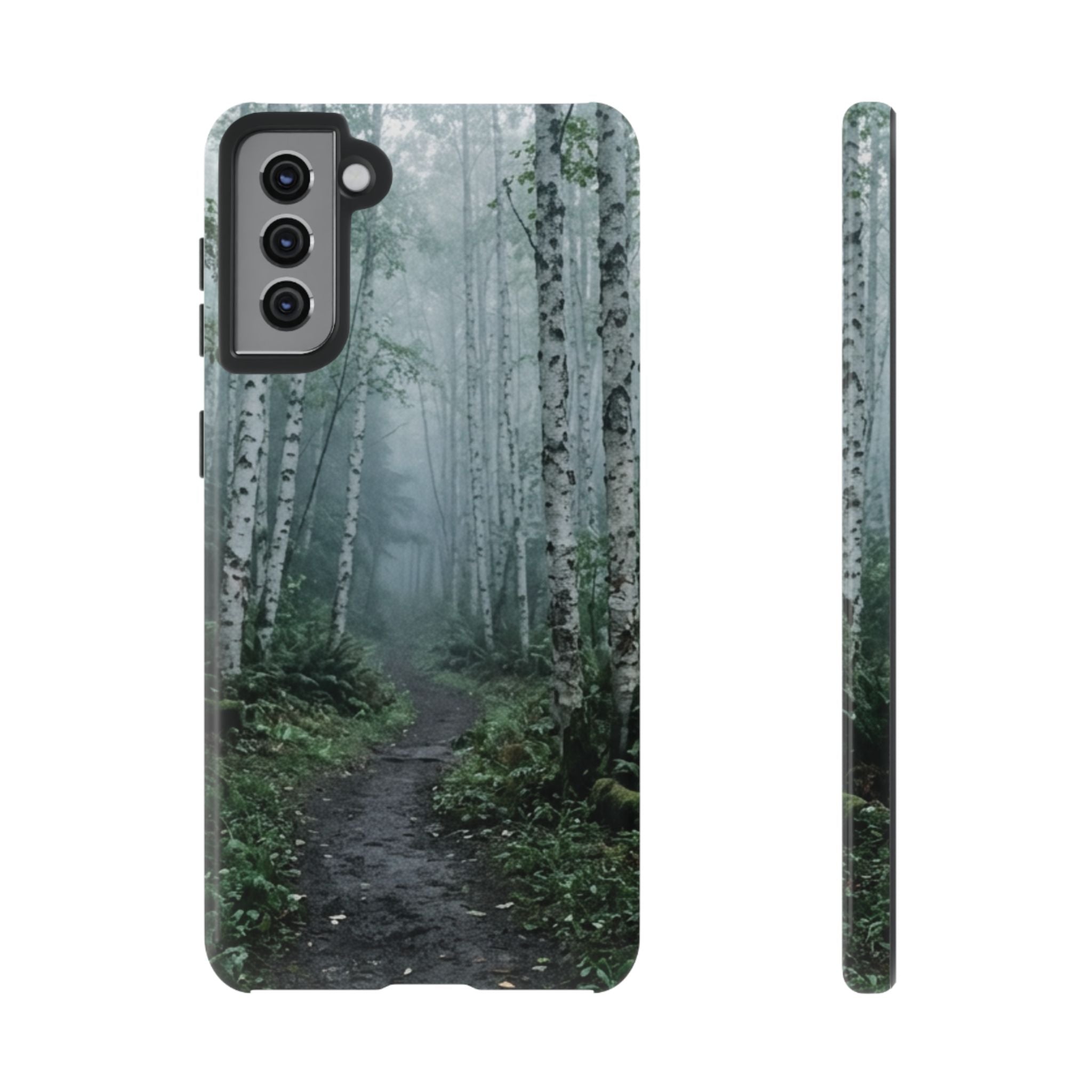 Twilight Birch Tree Path Phone Case