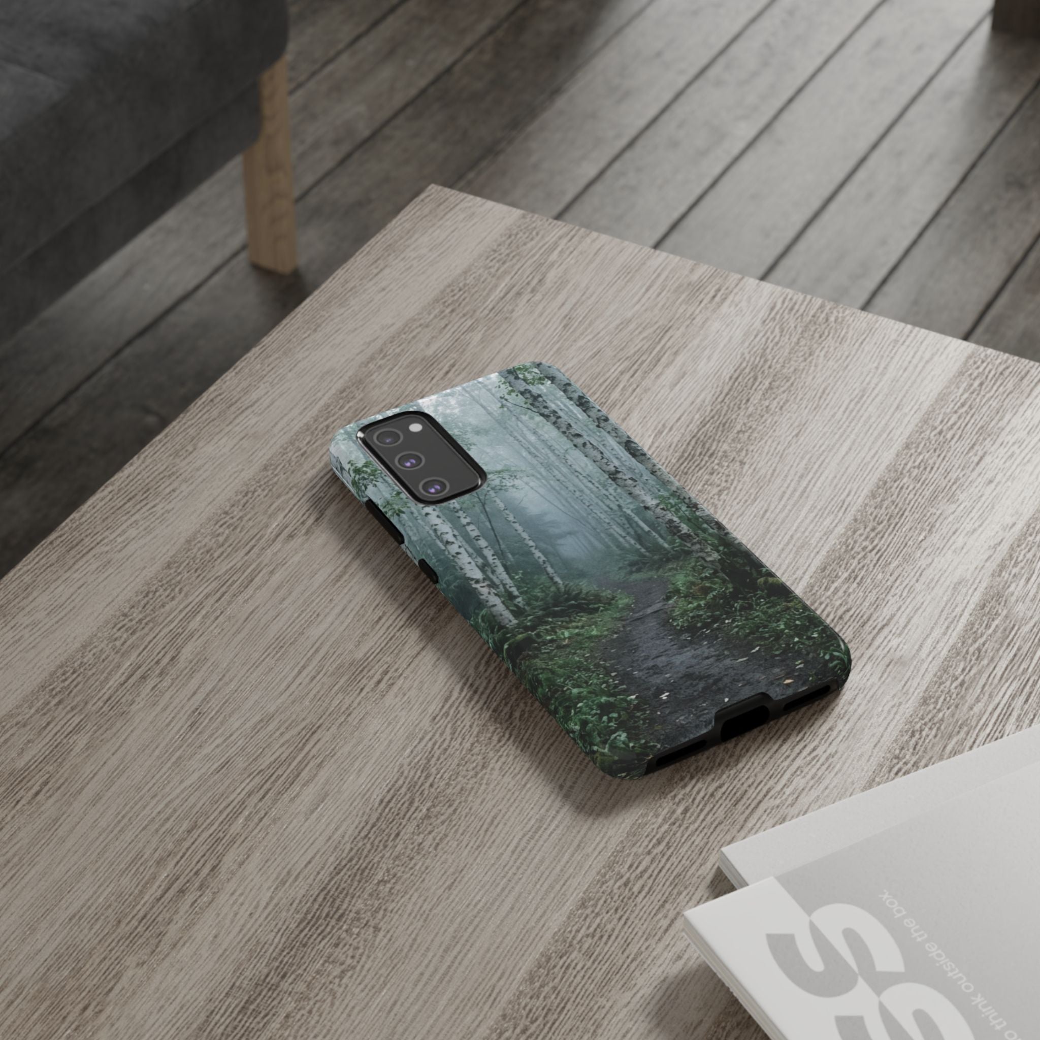 Twilight Birch Tree Path Phone Case