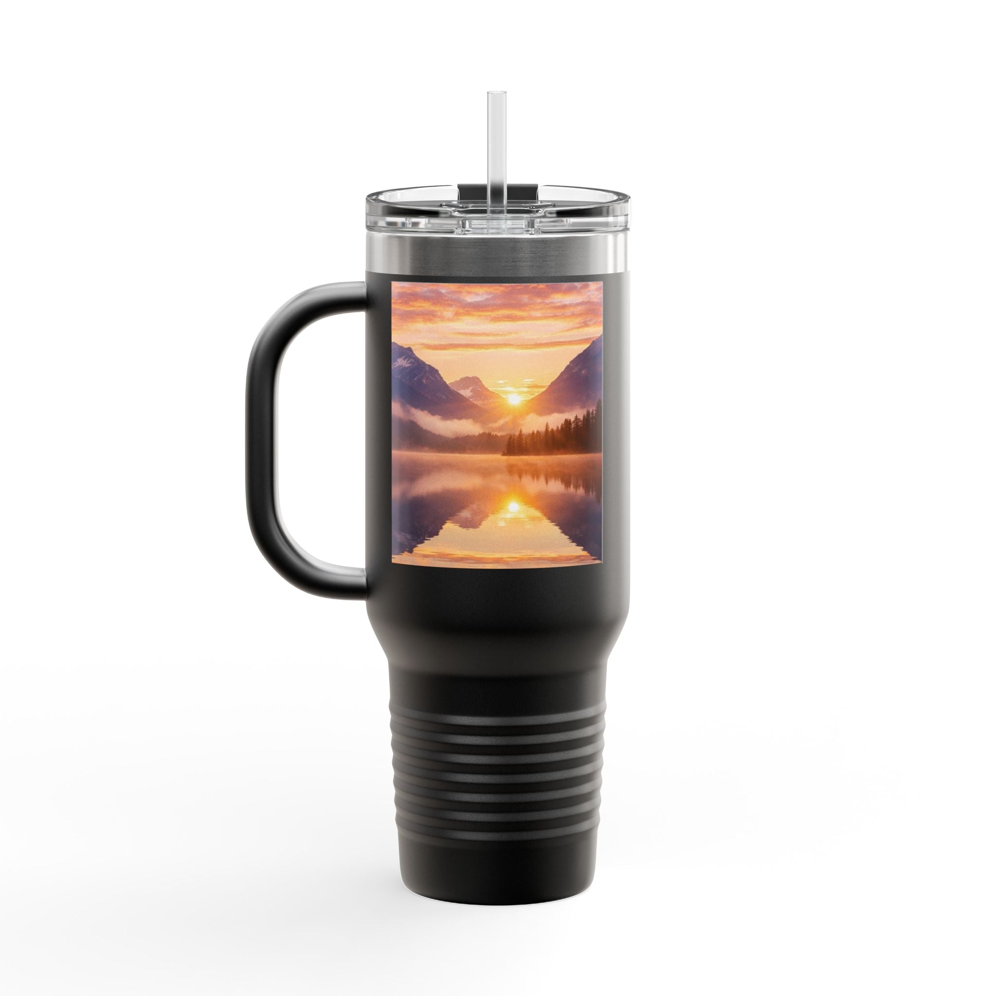 40oz Insulated Travel Mug ceramic mug with nature-inspired artwork - product view 2