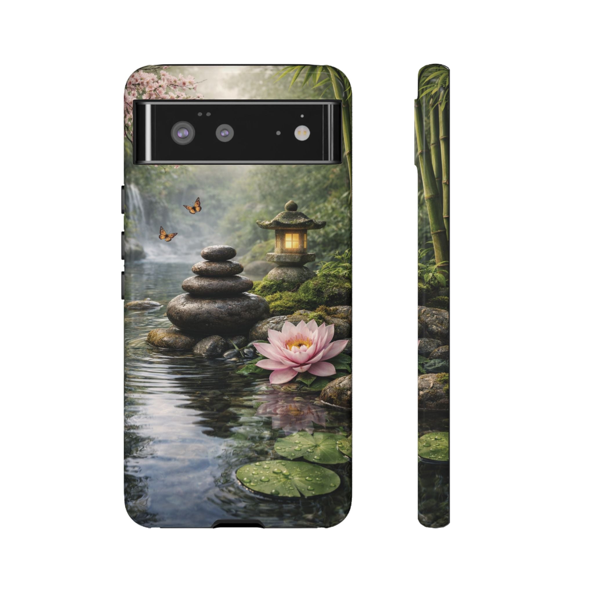 Still Waters Lotus Phone Case phone case with nature-inspired artwork - product view 11