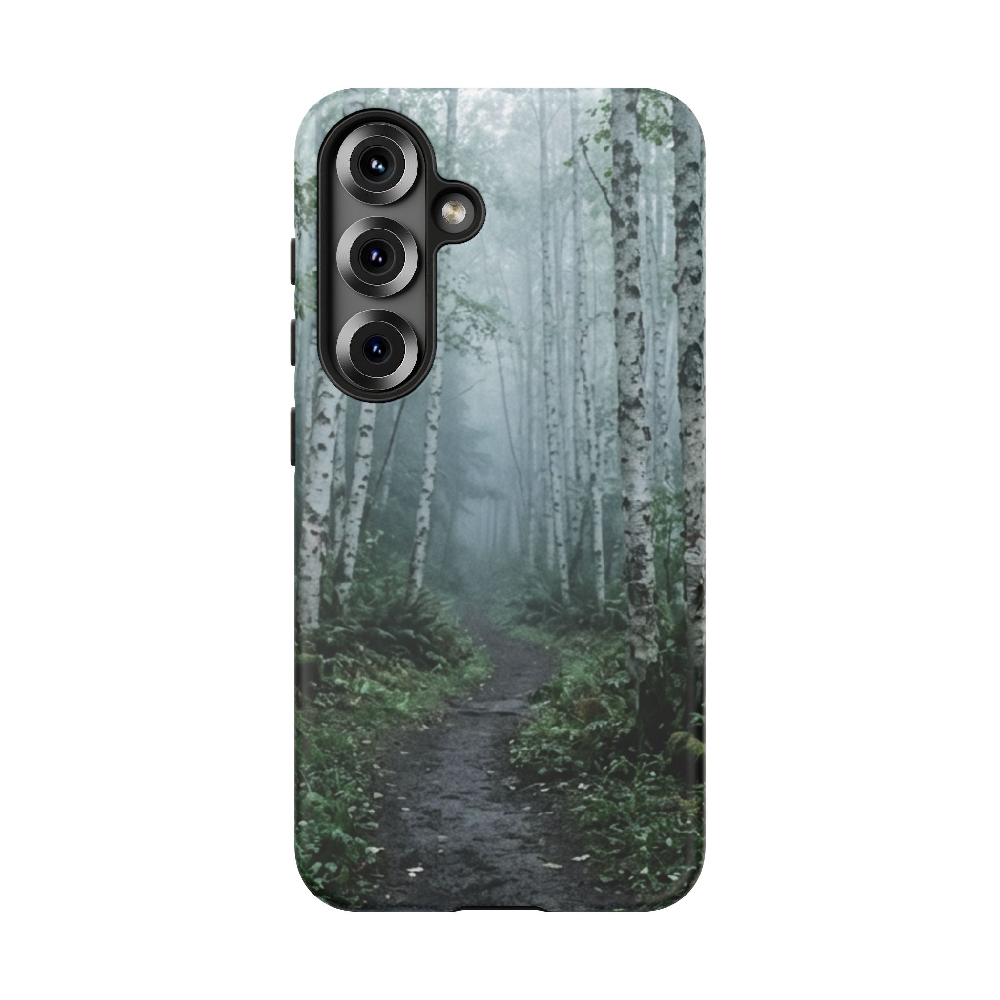 Twilight Birch Tree Path Phone Case