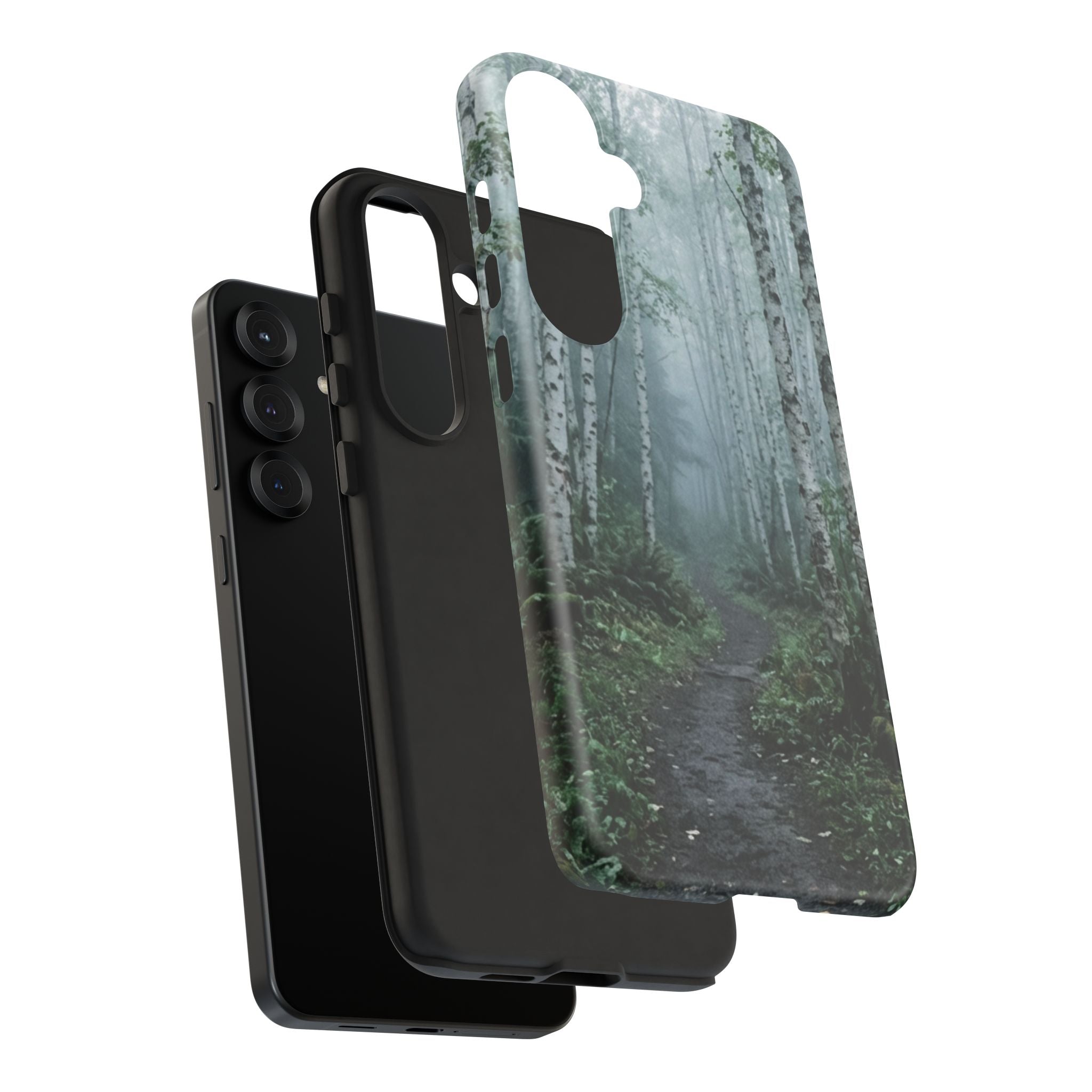 Twilight Birch Tree Path Phone Case