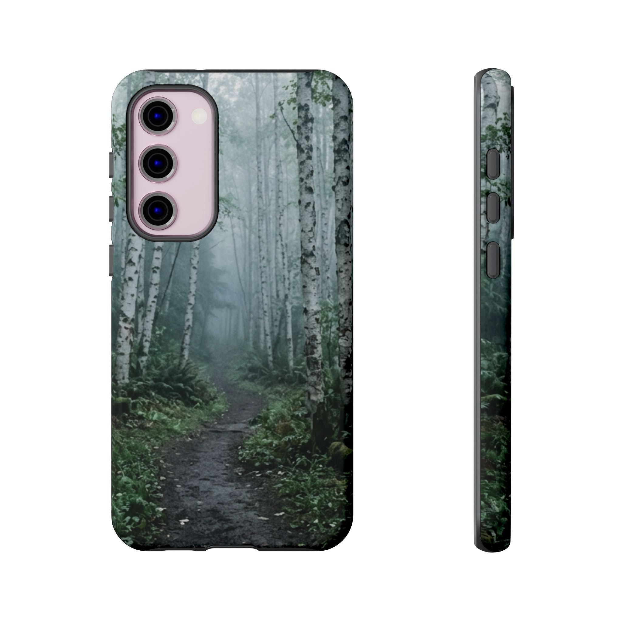 Twilight Birch Tree Path Phone Case