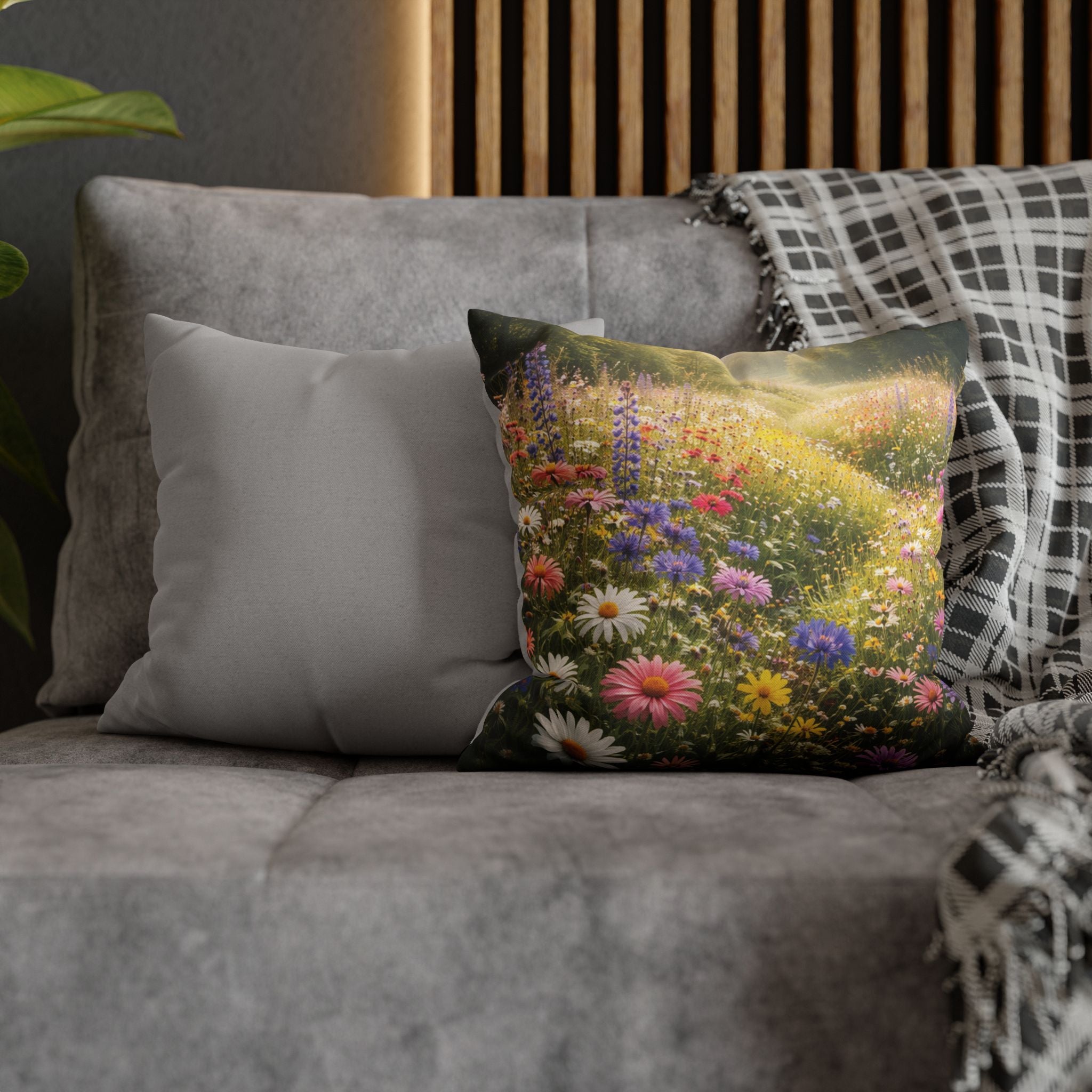 Mountain Meadow pillow cover with nature-inspired artwork - product view 6