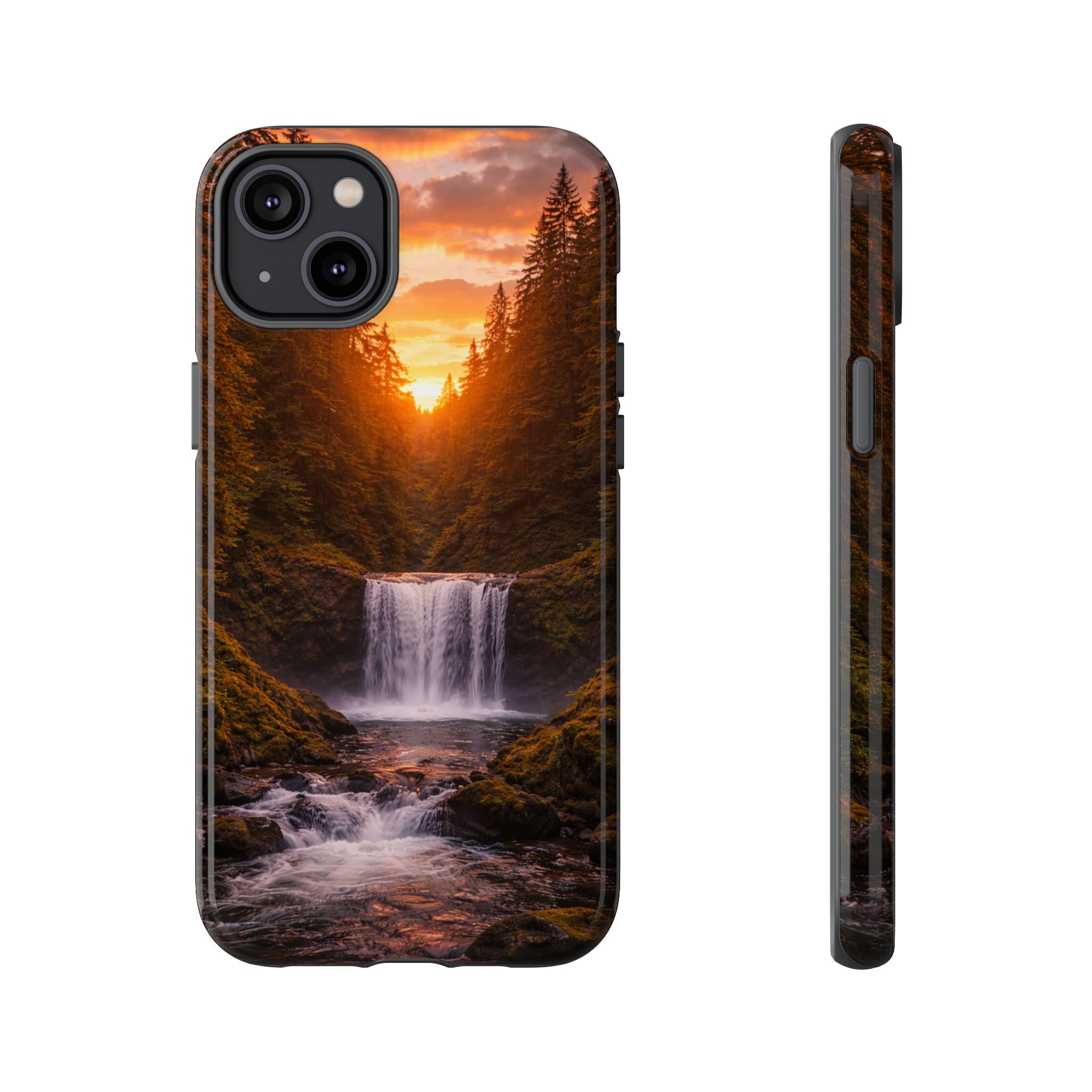 Evergreen Waterfall Phone Case phone case with nature-inspired artwork - product view 8
