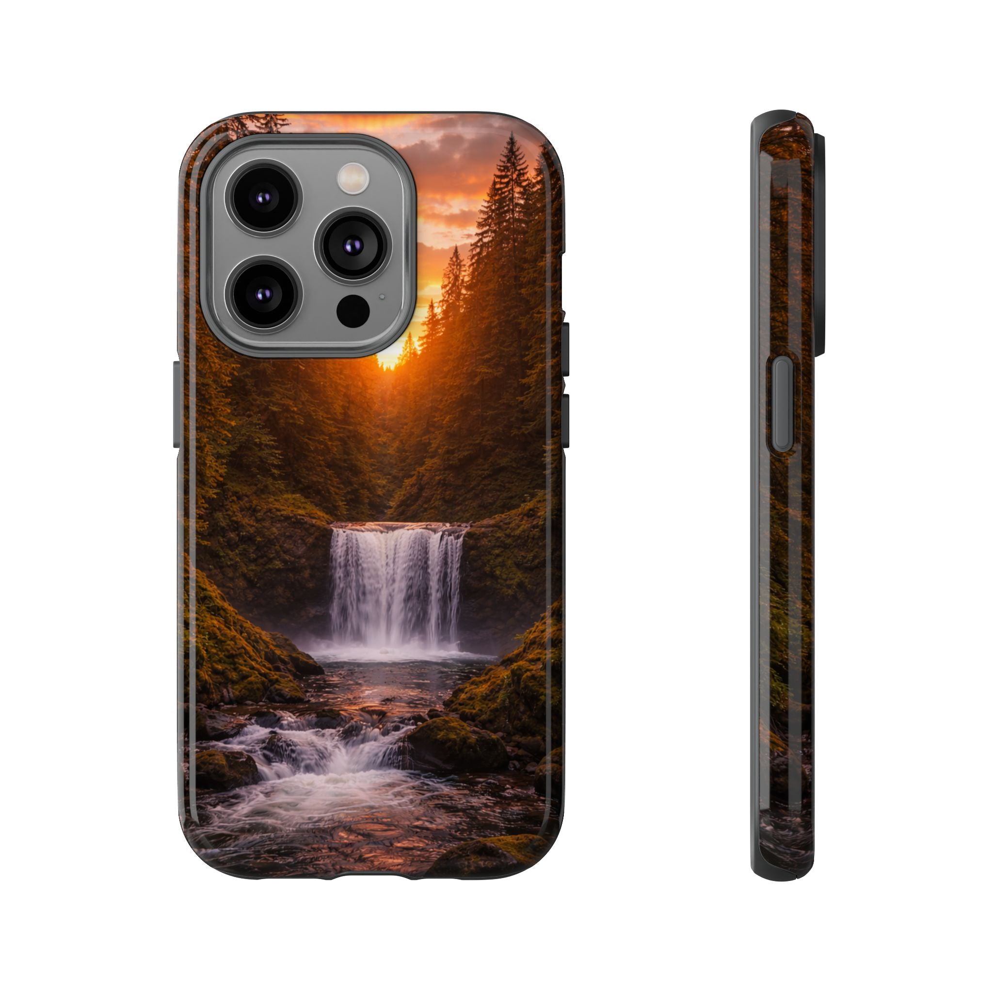 Evergreen Waterfall Phone Case phone case with nature-inspired artwork - product view 7