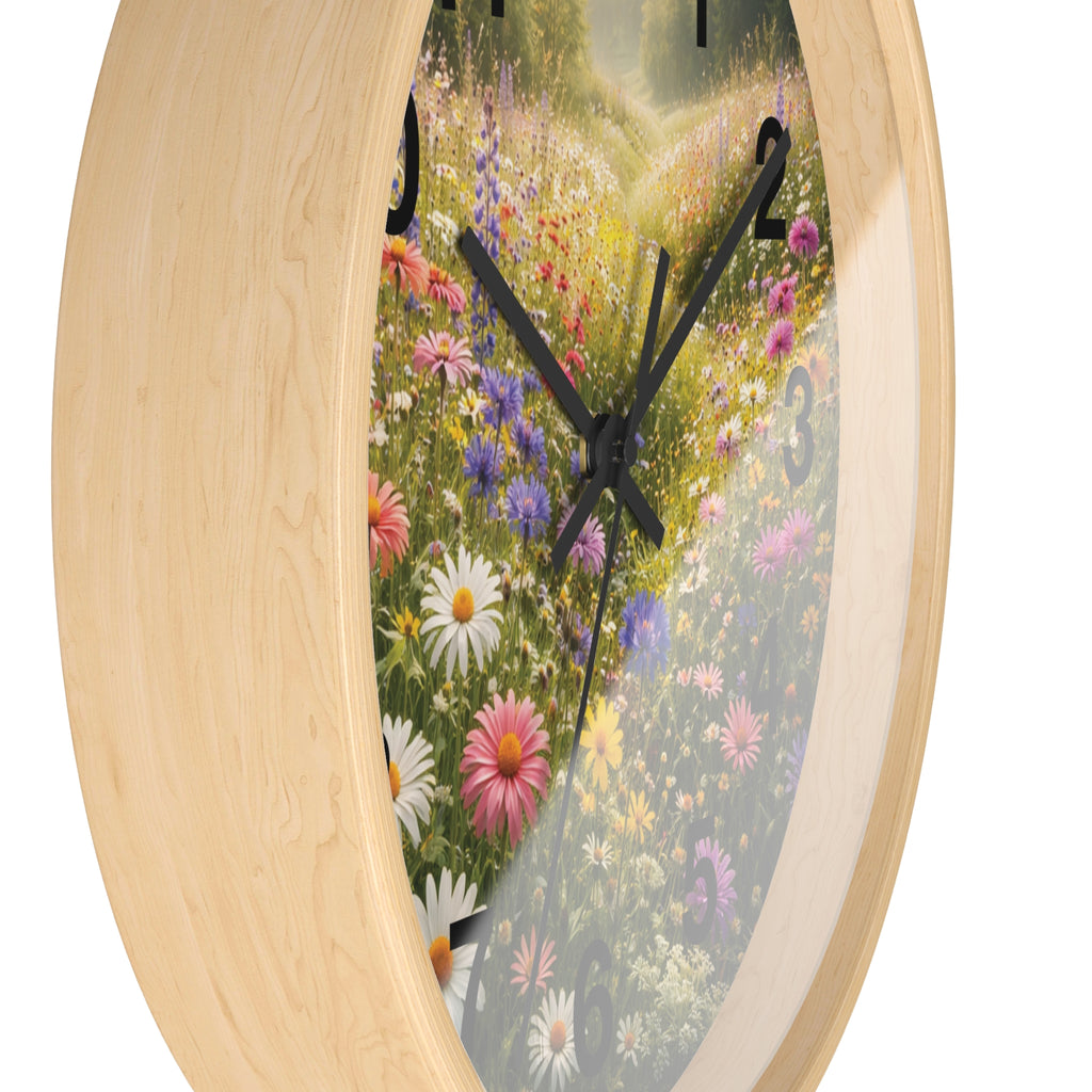 Mountain Meadow Wall Clock | Rustic Nature Landscape Clock
